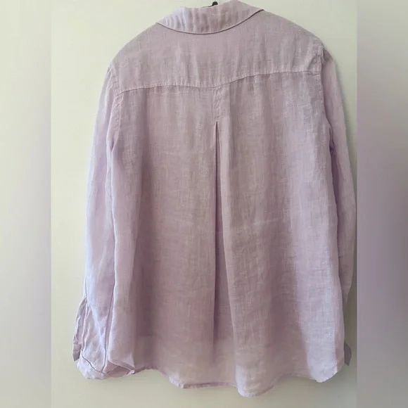 NEW Bella Dahl Linen Pocket Button Down, Lavender, Size M - Picture 6 of 8